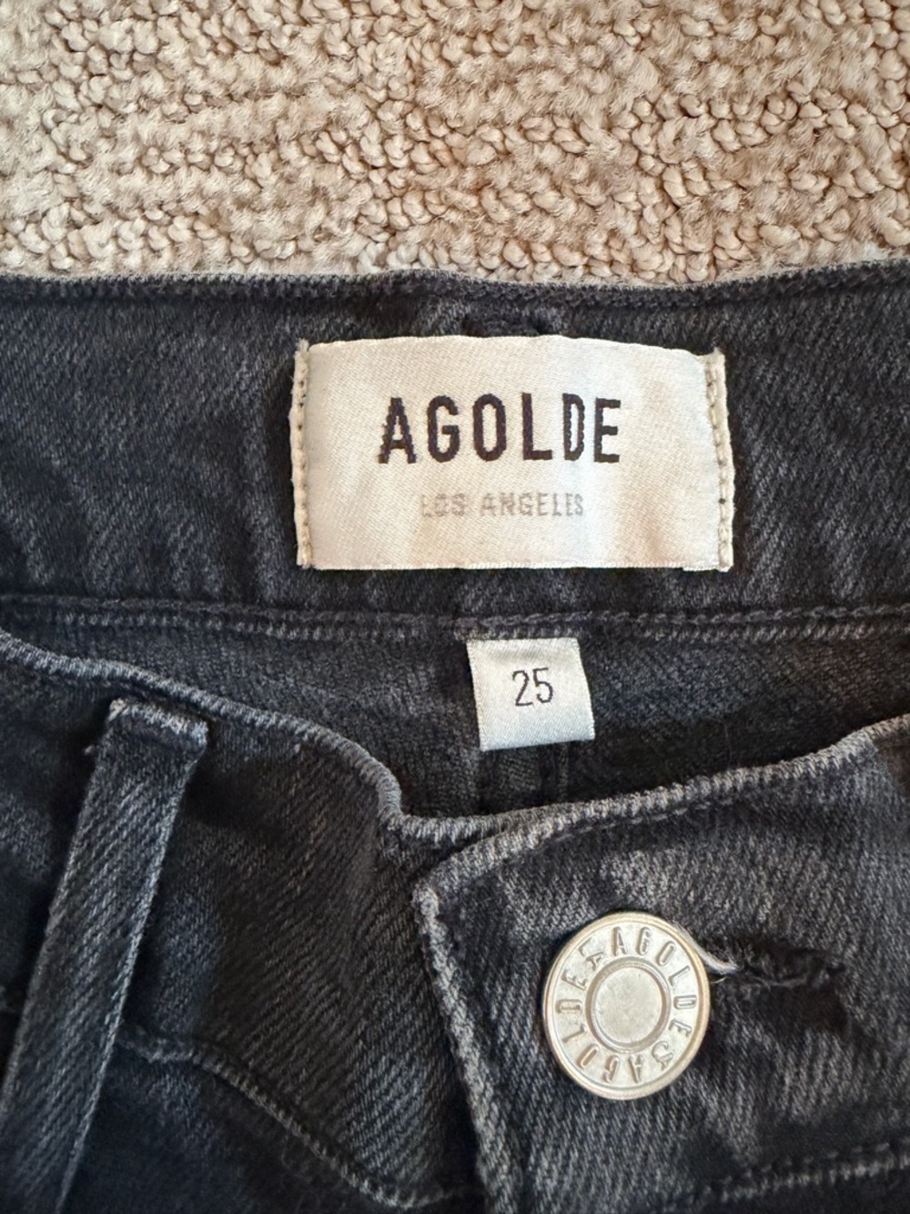 AGOLDE Womens Slighty Distressed Black Slim Jean - Picture 3 of 6